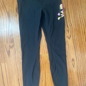 lululemon athletica Kids Black Leggings with Pink and Yellow Accents